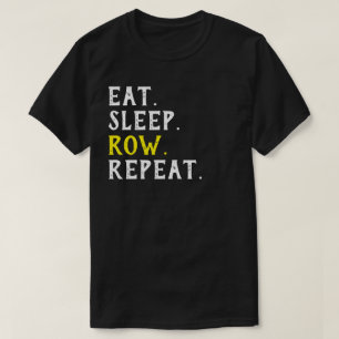 睡眠の列の繰り返しの皮肉なギフトのTシャツを食べて下さい Tシャツ