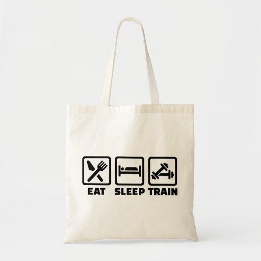 睡眠の列車のボディビルを食べて下さい トートバッグ (正面)
