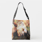 睡眠の天使の全にプリントのバッグ クロスボディバッグ (裏面)