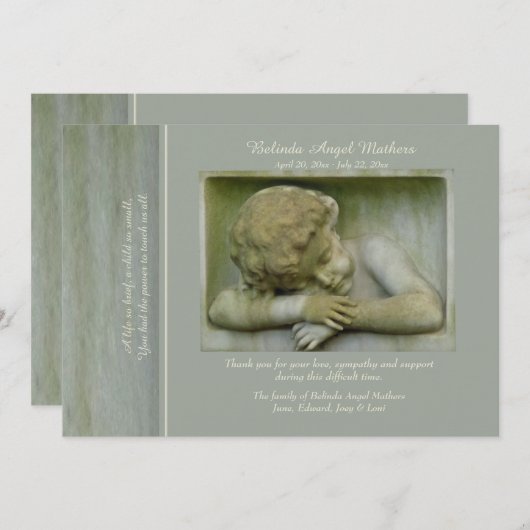睡眠の天使の死別のサンキューカード サンキューカード