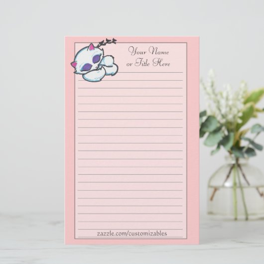 睡眠の子ネコの文房具 便箋 (スタンド正面)