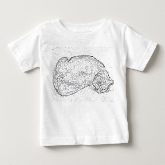 睡眠の子猫-ベビーのTシャツ ベビーTシャツ (正面)