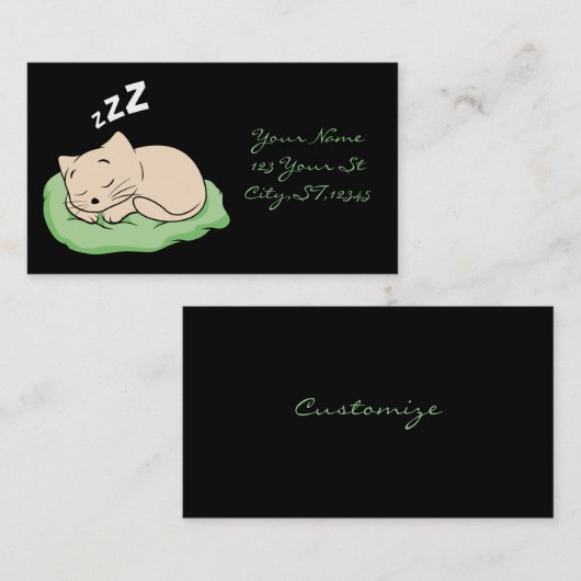 睡眠の子猫Thunder_Cove 名刺 (正面/裏面)