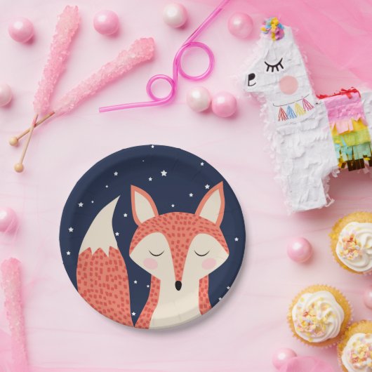 睡眠の孤の森林誕生日のテーマの子供のギフト ペーパープレート (パーティー)