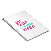 睡眠の実験室週の巧みな研究者のおもしろいのギフトを食べて下さい ノートブック (右側)