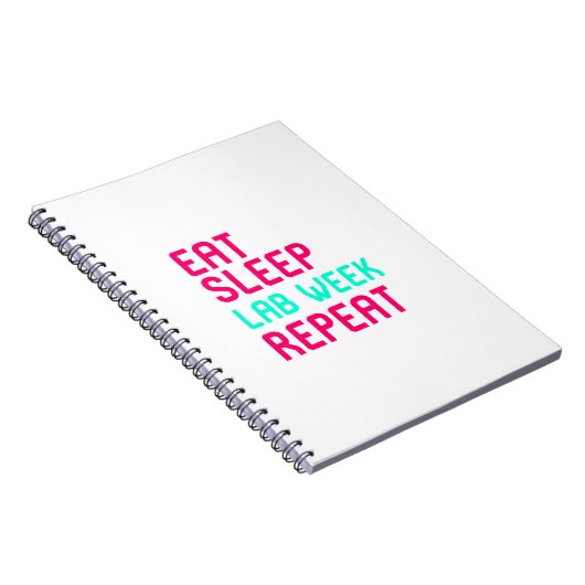 睡眠の実験室週の巧みな研究者のおもしろいのギフトを食べて下さい ノートブック (右側)