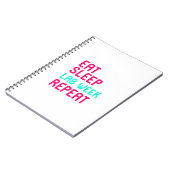 睡眠の実験室週の巧みな研究者のおもしろいのギフトを食べて下さい ノートブック (左側)