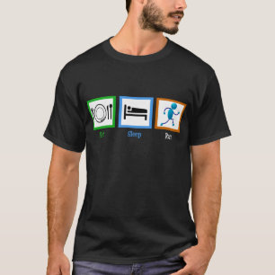 睡眠の操業を食べて下さい Tシャツ