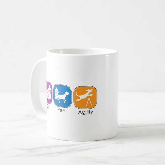 睡眠の敏捷の小便を食べて下さい コーヒーマグカップ (正面左)