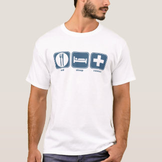 睡眠の救助を食べて下さい Tシャツ