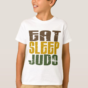 睡眠の柔道1を食べて下さい Tシャツ