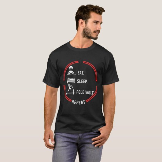 睡眠の棒高跳びのTシャツを食べて下さい Tシャツ (正面フル)
