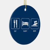 睡眠の水泳のオーナメントを食べて下さい セラミックオーナメント (右)