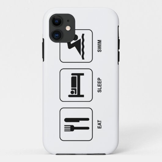 睡眠の水泳を食べて下さい Case-Mate iPhoneケース (裏面)