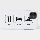 睡眠の水泳を食べて下さい Case-Mate iPhoneケース (裏面(横))