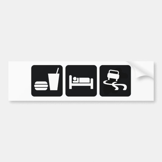 睡眠の漂流を食べて下さい バンパーステッカー (正面)