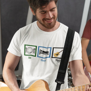 睡眠の演劇のギターを食べて下さい Tシャツ