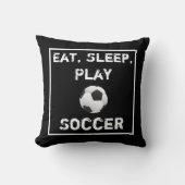 睡眠の演劇のサッカーの黒く及び白い枕を食べて下さい クッション (正面)