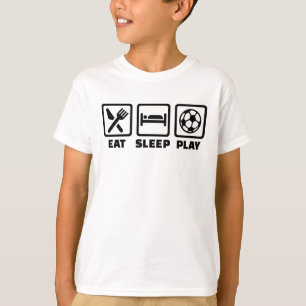 睡眠の演劇のサッカーを食べて下さい Tシャツ