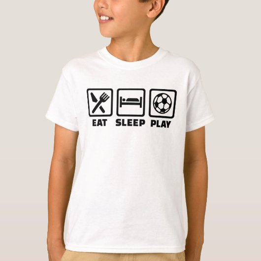 睡眠の演劇のサッカーを食べて下さい Tシャツ (正面)