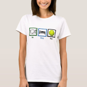 睡眠の演劇のテニスを食べて下さい Tシャツ