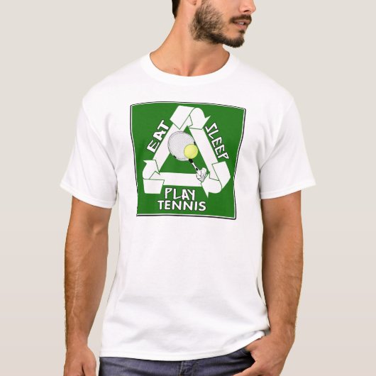睡眠の演劇のテニスを食べて下さい! Tシャツ (正面)