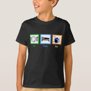 睡眠の演劇のドラムTシャツを食べて下さい Tシャツ
