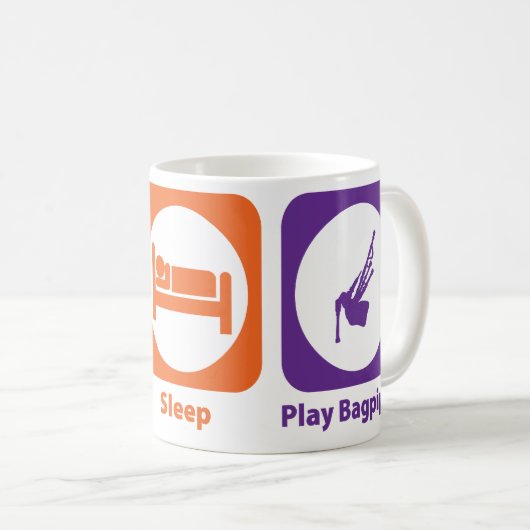 睡眠の演劇のバグパイプを食べて下さい コーヒーマグカップ (正面右)