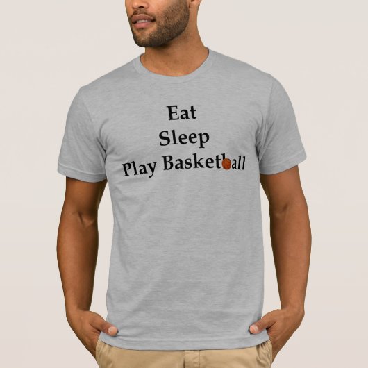 睡眠の演劇のバスケットボールのTシャツを食べて下さい Tシャツ (正面)