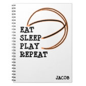 睡眠の演劇の繰り返しのバスケットボールのノートを食べて下さい ノートブック (正面)