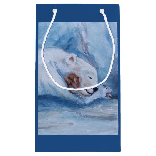 睡眠の相棒くまおよびマウス スモールペーパーバッグ (裏面)