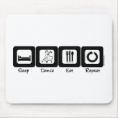 睡眠の社交ダンスは繰り返しを食べます マウスパッド (正面)