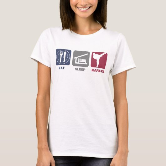 睡眠の空手-女の子--を食べて下さい Tシャツ (正面)