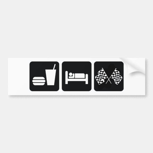 睡眠の競争を食べて下さい バンパーステッカー (正面)