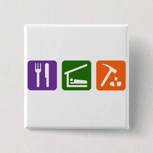 睡眠の考古学を食べて下さい 缶バッジ (正面)