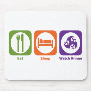 睡眠の腕時計の日本製アニメを食べて下さい マウスパッド