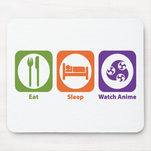 睡眠の腕時計の日本製アニメを食べて下さい マウスパッド (正面)