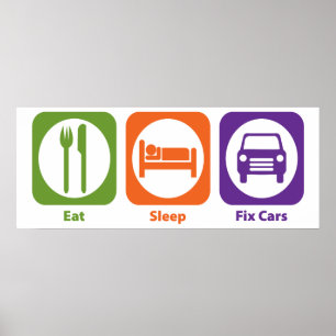 睡眠の苦境車を食べて下さい ポスター
