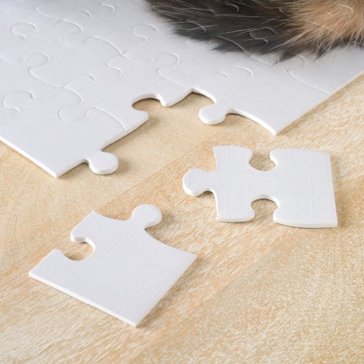 睡眠の茶色のぶち猫の写真のパズルおよびギフト用の箱 ジグソーパズル (側面)