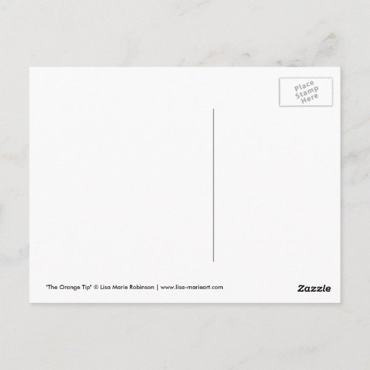 睡眠の虎猫の猫および蝶イラストレーション ポストカード (裏面)