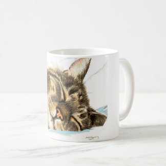 睡眠の虎猫猫 コーヒーマグカップ