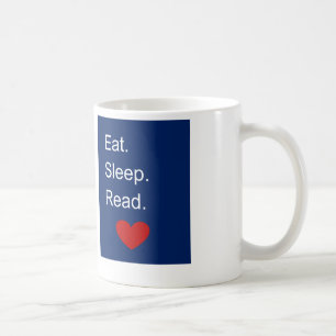 睡眠の読書のマグを食べて下さい コーヒーマグカップ