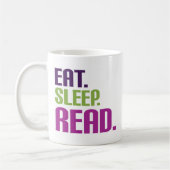 睡眠の読書のワイシャツおよびギフトを食べて下さい コーヒーマグカップ (左)