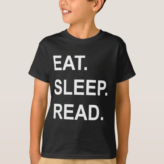睡眠の読書のワイシャツを食べて下さい Tシャツ (正面)