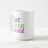 睡眠の読書を食べて下さい コーヒーマグカップ (正面左)