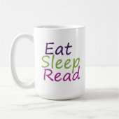 睡眠の読書を食べて下さい コーヒーマグカップ (左)