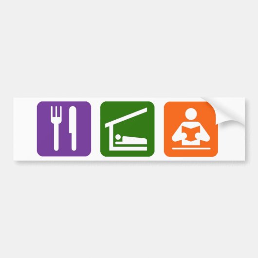 睡眠の読書を食べて下さい バンパーステッカー (正面)