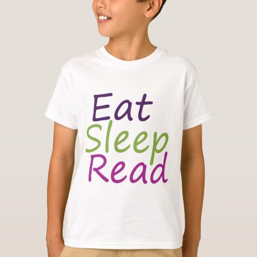 睡眠の読書を食べて下さい Tシャツ (正面)