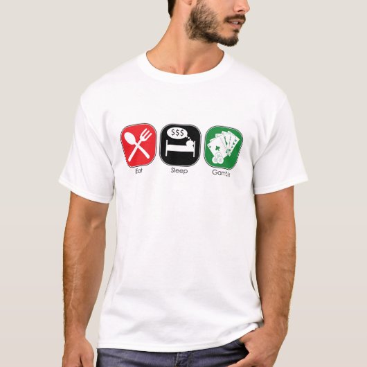 睡眠の賭けを食べて下さい Tシャツ (正面)