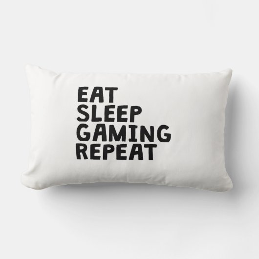 睡眠の賭博の繰り返しを食べて下さい ランバークッション (正面)